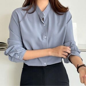 Elegant Gray Women's Blouse